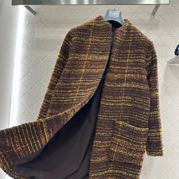 Loro Piana new woven mid-length wool coat - Picture 7 of 8